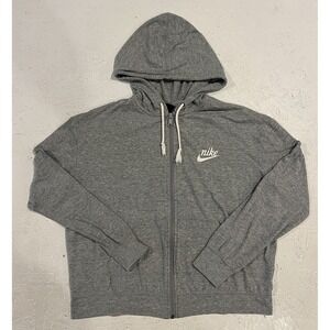 Nike NSW Gym Vintage Cropped Hoodie CJ1694 063 Grey Heather/White Women's Size L